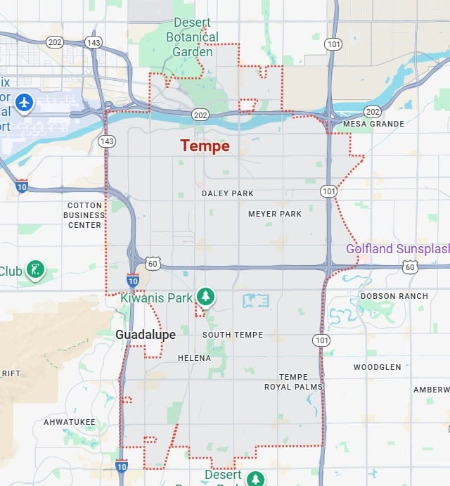Tempe Az map
